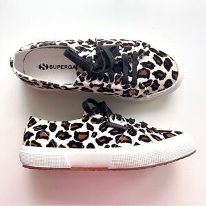 Superga Fantasia Collection 2750 Velvet Low Top Sneaker Leopard Print
